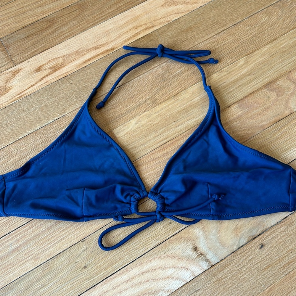Blue AE Tie Bikini Top